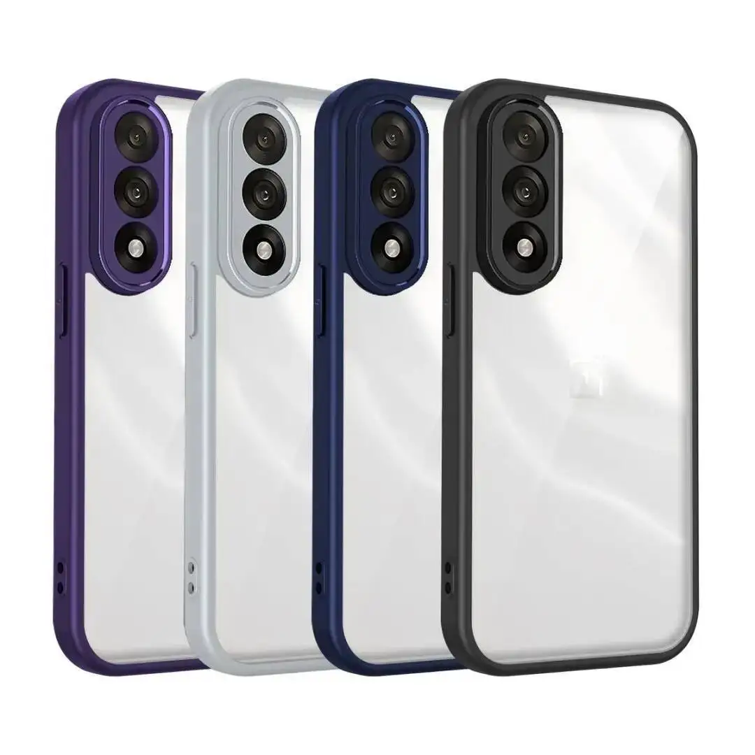 Clear Soft Frame Shockproof Phone Case with Hard Acrylic Cover