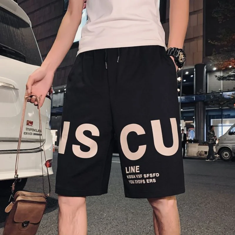 thumbnail image 1 of Pantalones cortos con estampado gráfico para hombre, pantalones cortos estampados de anime para hombre, de secado rápido, con estilo, de lujo, para verano, holgados, esenciales, a granel, 1 of 5