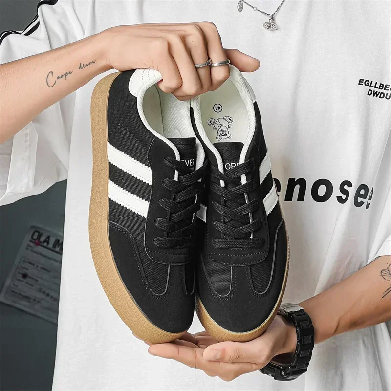 Sneaerk Men's Beige Men's Casual Shoes Stripe Design Skateboard Shoes for Men Comfortable Breathable Low-cut Sneakers Man 2
