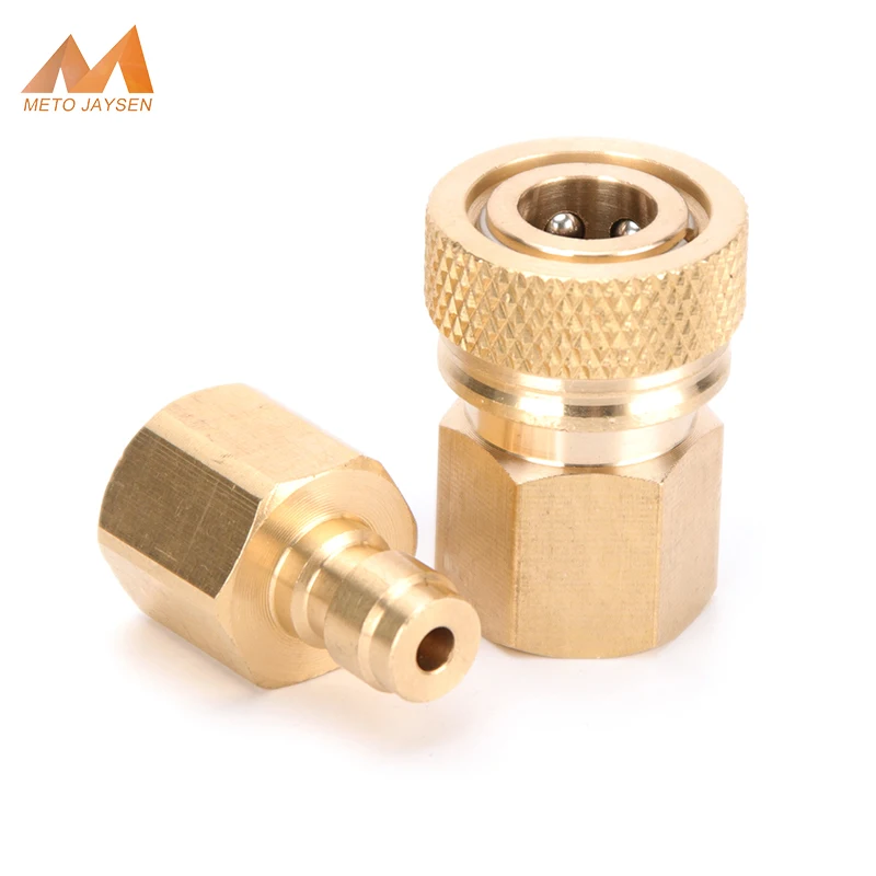 

1/8NPT Quick Disconnect Coupler Fittings 1/8BSPP 8mm Copper M10x1 Female Plug Connector Air Refill Socket 2pcs/set