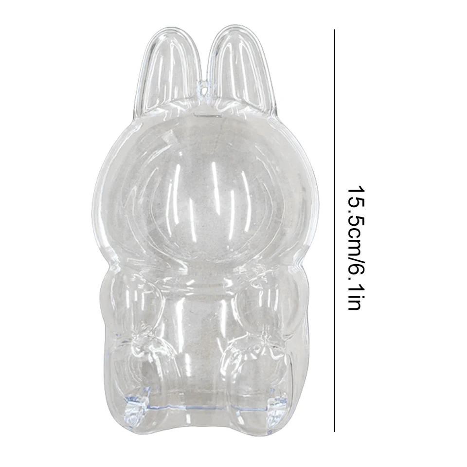 For Labubu Transparent Protective Cover Monster Toy Elf Doll Cover Storage Box Cute Elf Plushie Display Cover for Party Dolls