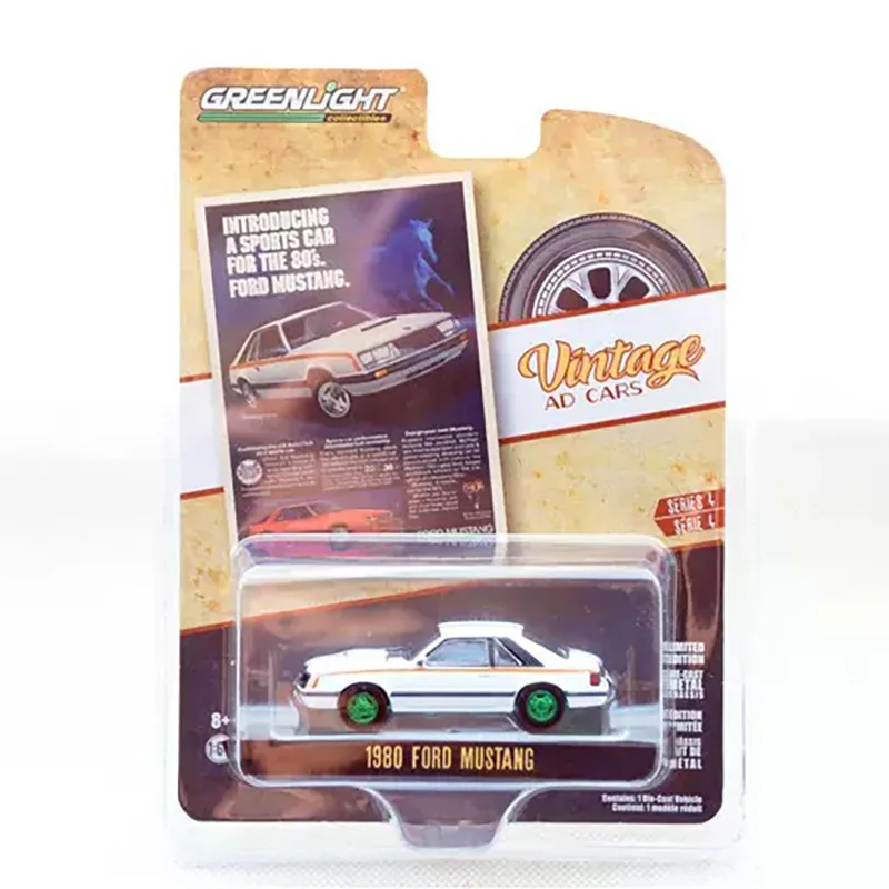 Diecast 1:64 Scala 1980 Ford Mustang Lega Modello Di Auto Collezione Souvenir Display Ornamenti Giocattolo Del Veicolo