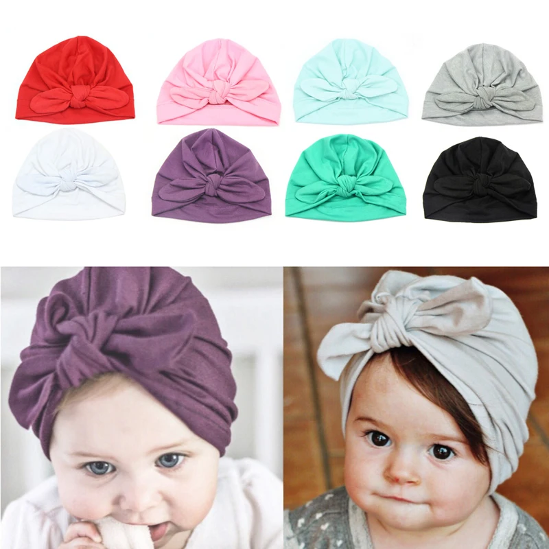 Baby Girl Hats Solid Color Breathable Baby Hats & Caps for 0-24 Months Newborn Babies Knitted Hat Photography Supplies