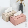 1pc Tissue Bag  PU Leather Napkin Holder  Foldable Tissue Box  Home Office Waterproof Dustproof Storage Sundries 3