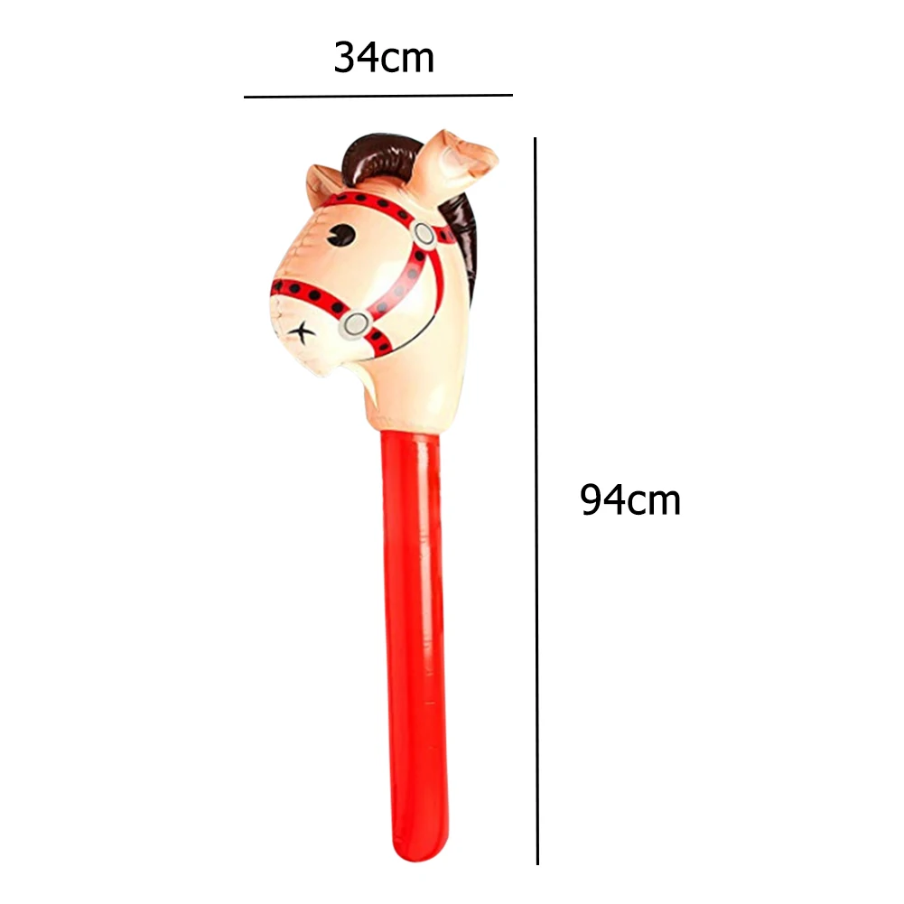 Children Kids Outdoor Riding Game Plaything Horsehead Stick Multi-functional Classic Practical Inflatable Horse Toy
