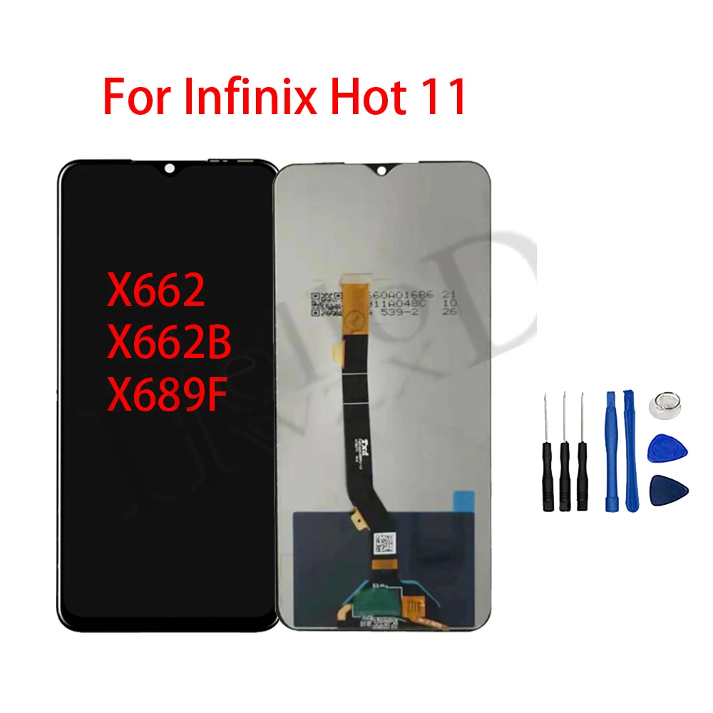 

6.6" LCD Display For Infinix Hot 11 X662 X662B X689F LCD Display Touch Screen Digitizer Assembly Replacement + Tools