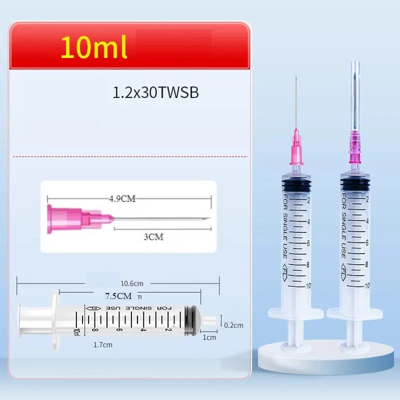 Disposable Veterinary Syringes Silicone Syringes Industrial Plug with Needles Individually Wrapped 6/3pcs