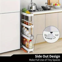 Multi - Layer 360° Rotating Storage Cart in ABS - Space - Saving, for Dorms & Kitchen,bathroom,Non-slip and durable 2