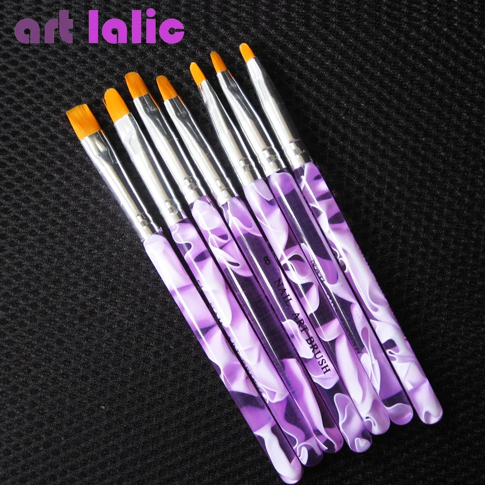 Nail Art Brush Pens, UV Gel Painting Drawing Set, Manicure Tools Kit, 7Pcs per Lot