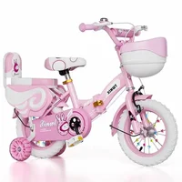 2-9 ans vélos pour enfants garçons filles vélo pliant Flash roue auxiliaire vélos réglables rose 1