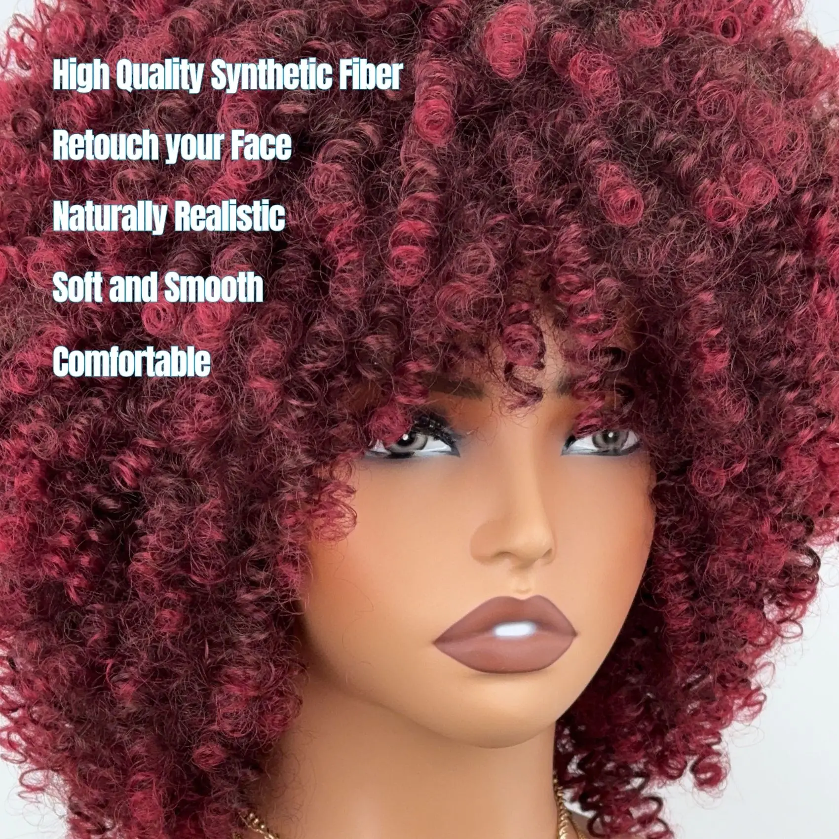 Women's African Curl Wig, African Wig, Heat-Resistant Fiber Wig, Suitable for Parties and Daily Wear 4
