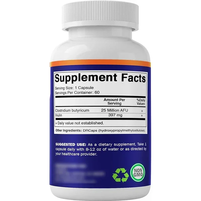 Vitamin Clostridium Butyl 25 Million-Gut Health -60 DR Capsules-Made from Probiotic Inulin Fiber