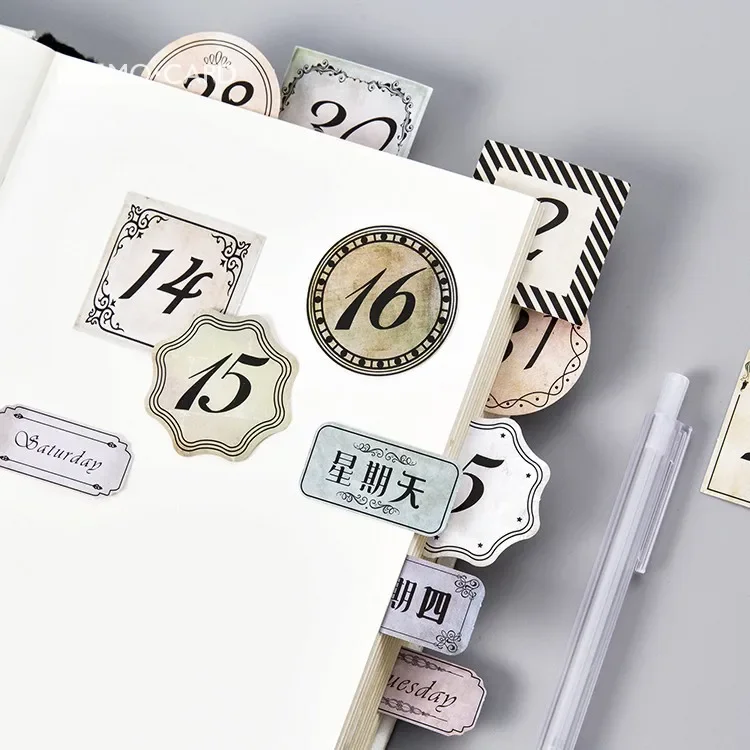 45pcs/lot Vintage Antique Number Stickers Label Junk Journal Ephemera Decorative Stickers Scrapbooking Album Diary decorative stickers,self adhesive stickers,stationery stickers,adhesive stickers,decorative labels stickers,diy scrapbooking accessories