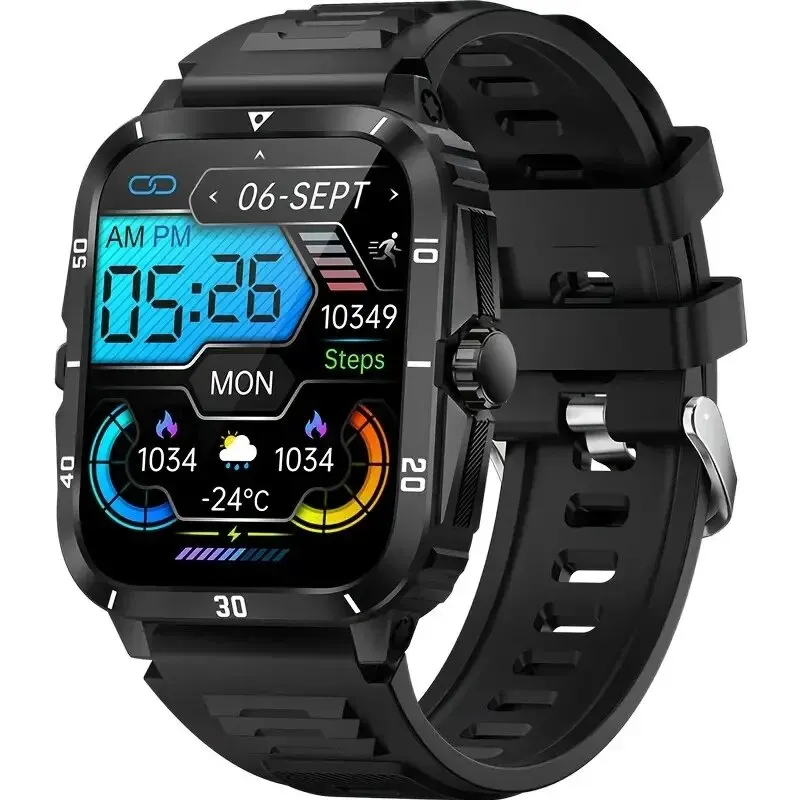 

2024 New Smartwatch Male Bluetooth Call 3ATM Waterproof outdoor Watch 100+ Sport Modes Heart Rate Monitor Smart Watches for Men