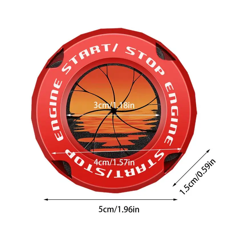 푸시 투 스타트 단추 커버, 엔진 시동 단추, 금속 보호대 멋진 자동차 장식, 실내 장식 스티커, 여성용 자동차 데칼
