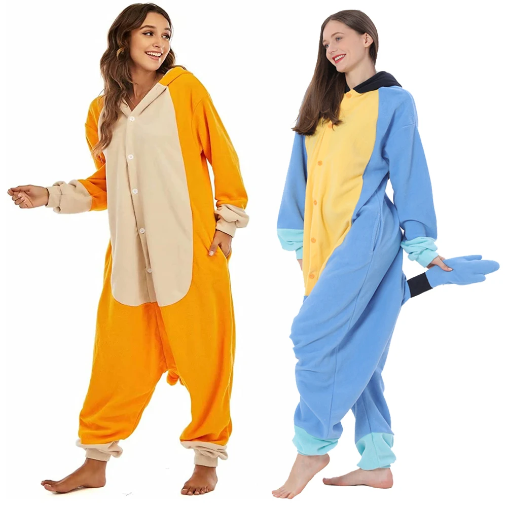 Adult Halloween Onesie Cartoon Pajamas For Women Men Animal Kigurumi Pyjamas Dog Homewear Cosplay Party Costume