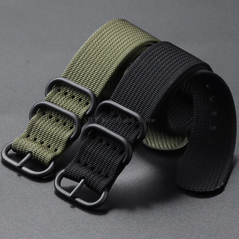 Nylon Braided Universal Smart Watch Strap - Woven Canvas Sport Bracelet with 5-Ring Buckle
