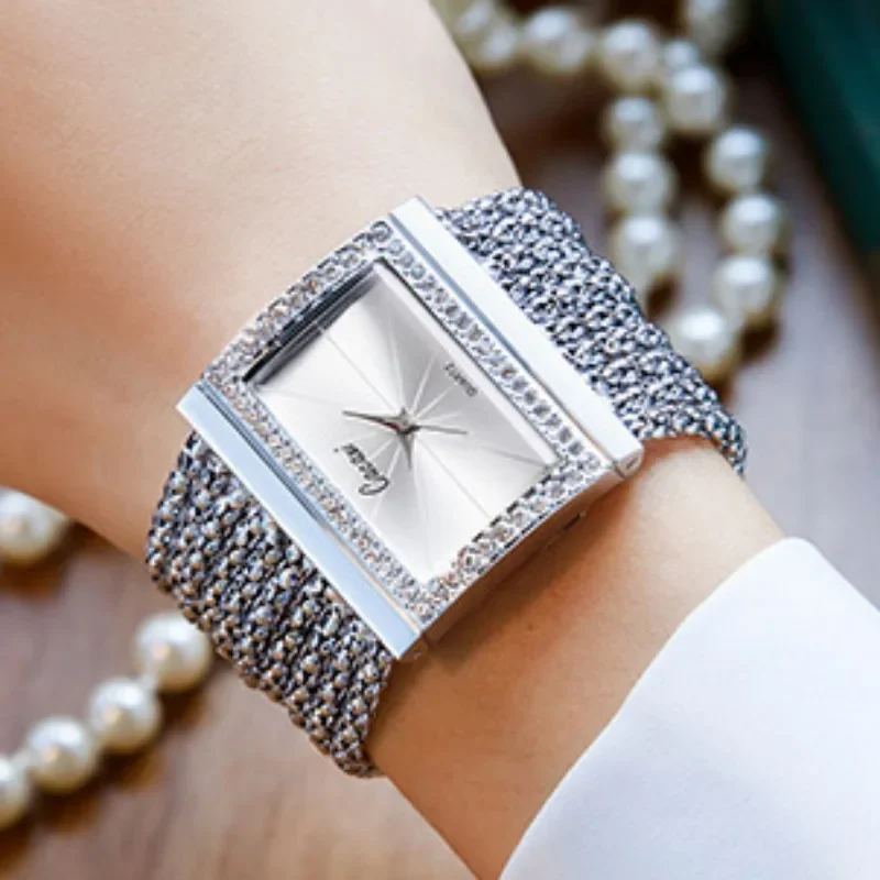 Square Women Quartz Watch Fashion Bracelet Luxury Rhinestone Women's Watch High-end Matching Accessories Girl Gift Часы Женские