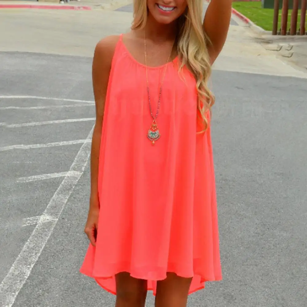 

Sexy Patchwork Women Mini Dress Irregular Hem Women Beach Dress Spaghetti Strap Vacation Mini Dress Female Clothes