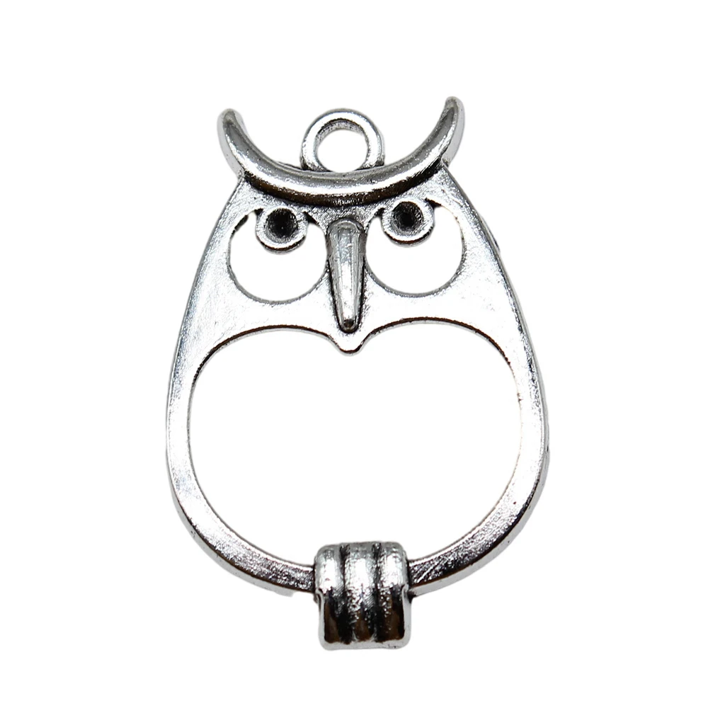 

5pcs/lot 34x24mm Owl Charms For Jewelry Making Antique Silver Color 1.34x0.94inch