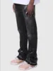 New Spring Vintage Blue Jeans Men Hand-paint Regular Fit Stretchy Denim Pants For Man 4