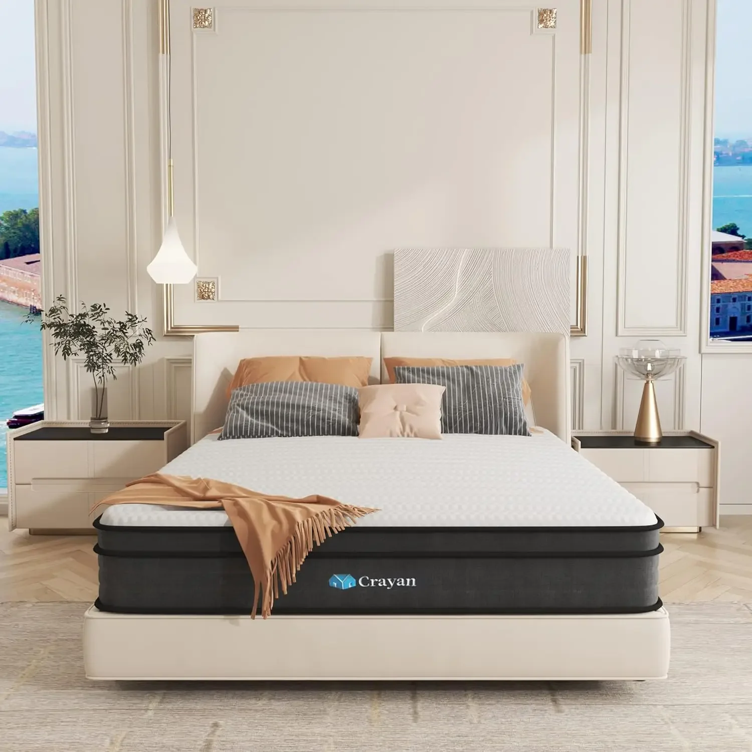 

Queen Mattress12 Inch Memory Foam Mattress Hybrid Mattress in a Box with Individual Pocket Spring for Motion Isolation