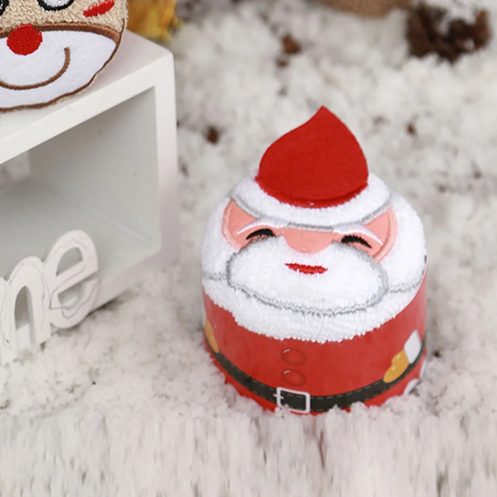 Christmas Cake Shape Towel Snowman Dinner Decor New Year 2023 Embroidered Towel For Home Christmas Tree Towels Children'S Gifts 5