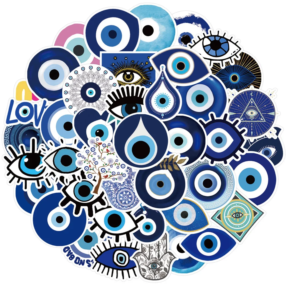 

10/30/50pcs Turkish Evil Eye Graffiti Stickers Skateboard Guitar Laptop Motorcycle Luggage Bike Phone Cool Stationary Stickers