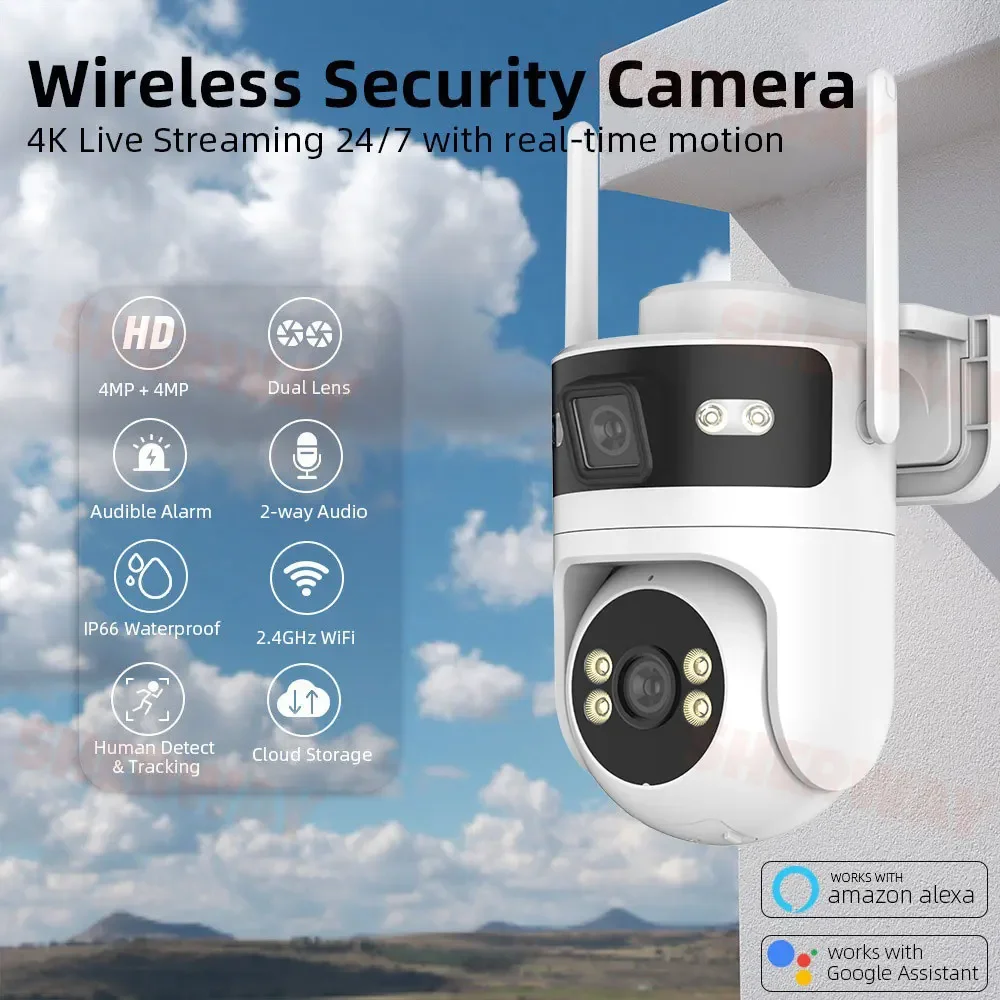 dual lens outdoor security camera