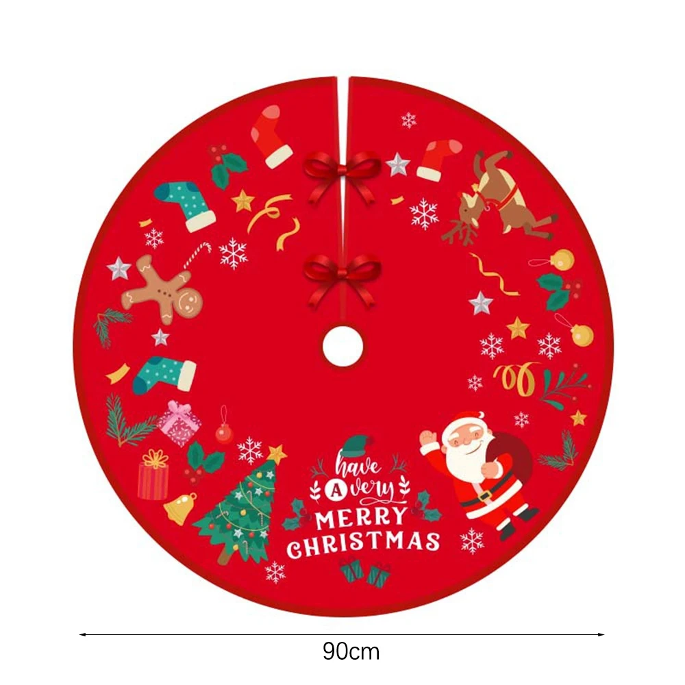 60/70/90 cm Weihnachtsbaum Rock Roter Weihnachtsbaum Fußabdeckung Weihnachtsmann Schneeflocke Weihnachtsbaum Teppich Basismatte Dekorationen – Detail 11