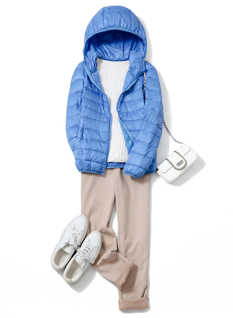 15 Colors Women Ultra Lightweight Puffer Jacket 2023 New Korean Fashion Hooded Short Female Wind-Resistant Breathable Down Coat