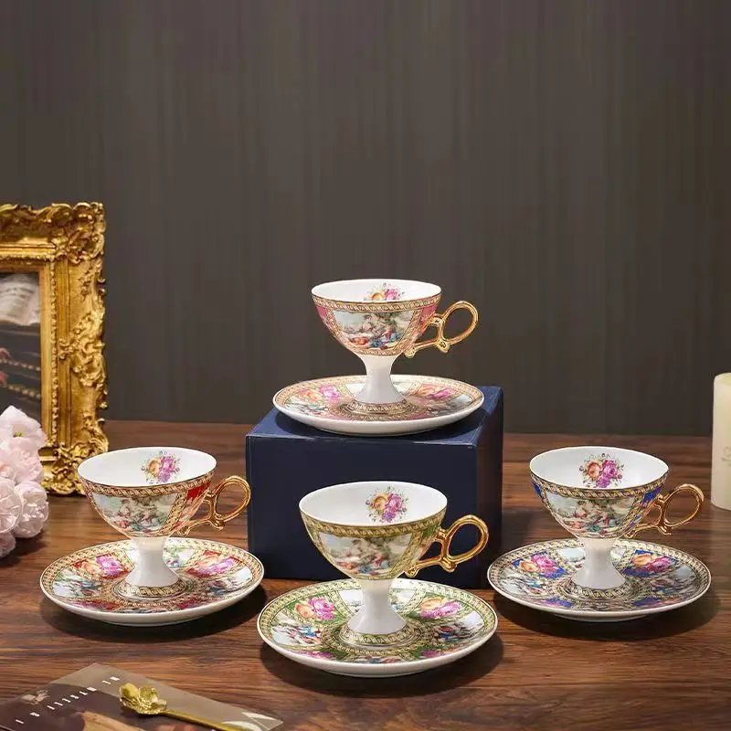 Secret Garden Coffee Cup Set Laday Cup Saucer Set Bone China Tea Teacup Coffeeware Teaware Home Kitchenware