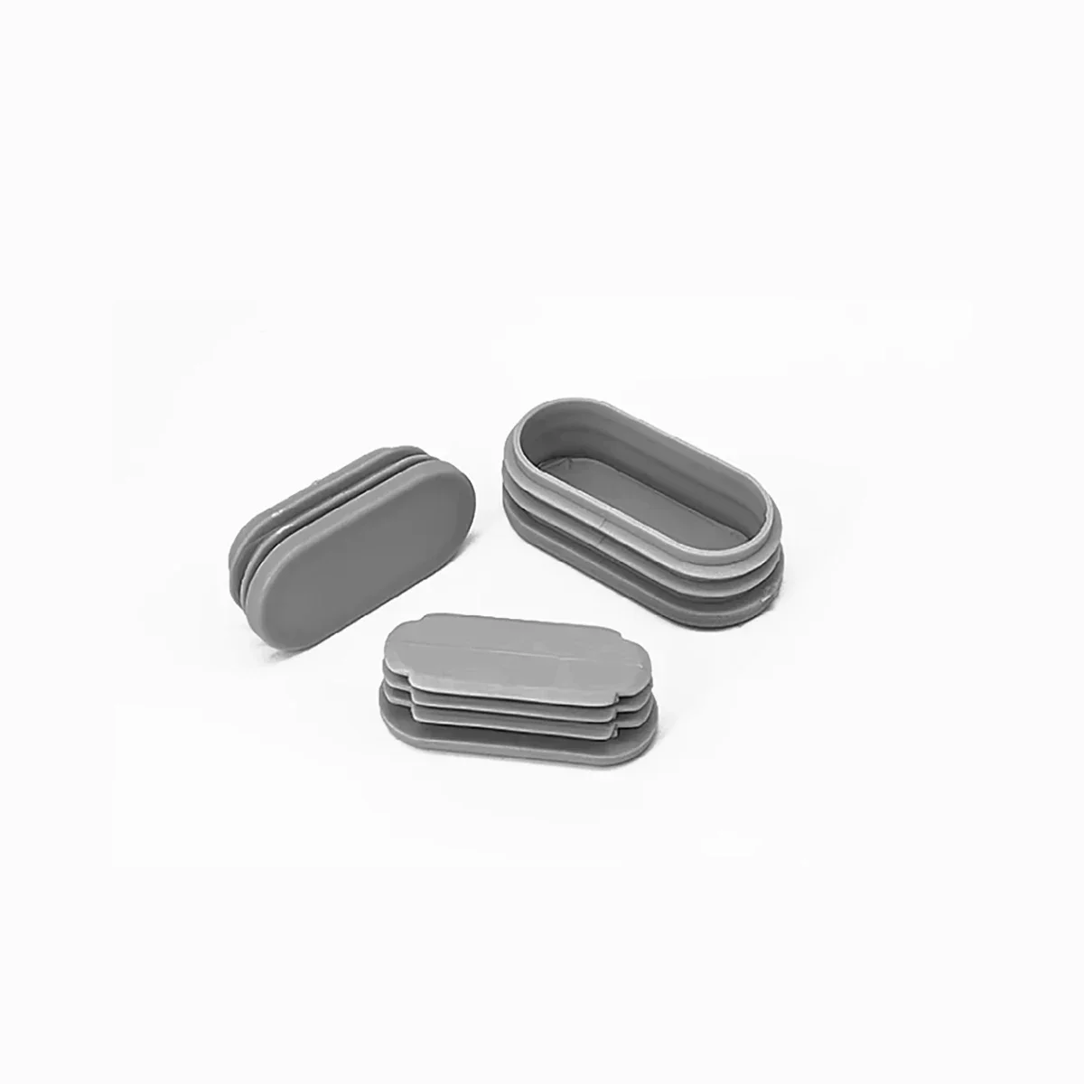 Elliptical Plastic Stainless Pipe Plug Rubber Foot Pad Furniture Table And Chair Anti Slip Oval Foot Plug