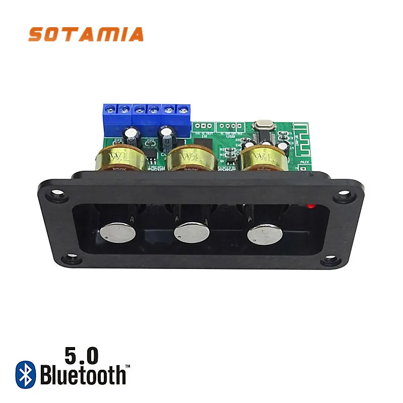 

SOTAMIA Mini Bluetooth 5.0 Power Amplifier Board Stereo Sound Amplificador 2X20W AUX Audio Amplifiers With Remote Control U Disk