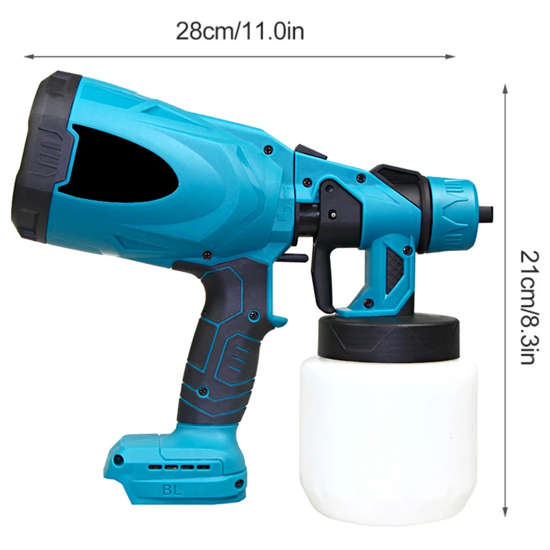 Elektrische Spuitpistool 800Ml High Power Draadloze Handheld Elektrische Verfspuit Home Gemakkelijk Spuiten Voor Makita 18V Batterij