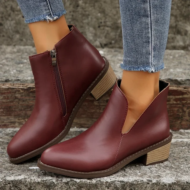 2024 New Arrival Spring Autumn Casual Fashion Pointed Toe Square Heel