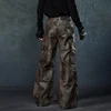 LUZHEN 2025 New High Quality Street Locomotive Leather Jacket Men's Fashion Original Loose Straight Casual Pants Niche LZ8472 6