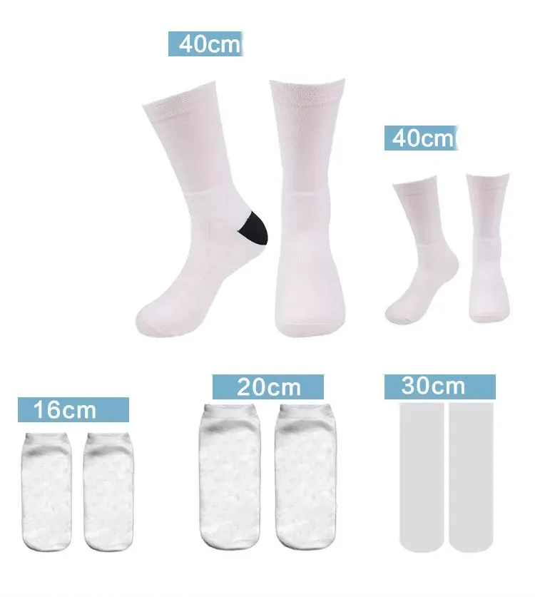 Meias em Branco de Impressão Dupla Face Sublimação para Adolescente e Adulto Meias em Branco para Sublimação 10 Pares de - Imagem 5