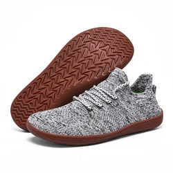 Unisex Minimalist Barefoot Shoes - Lightweight, Breathable, Wide Toe Running & Casual Walking Shoes - 45 (Gray)
