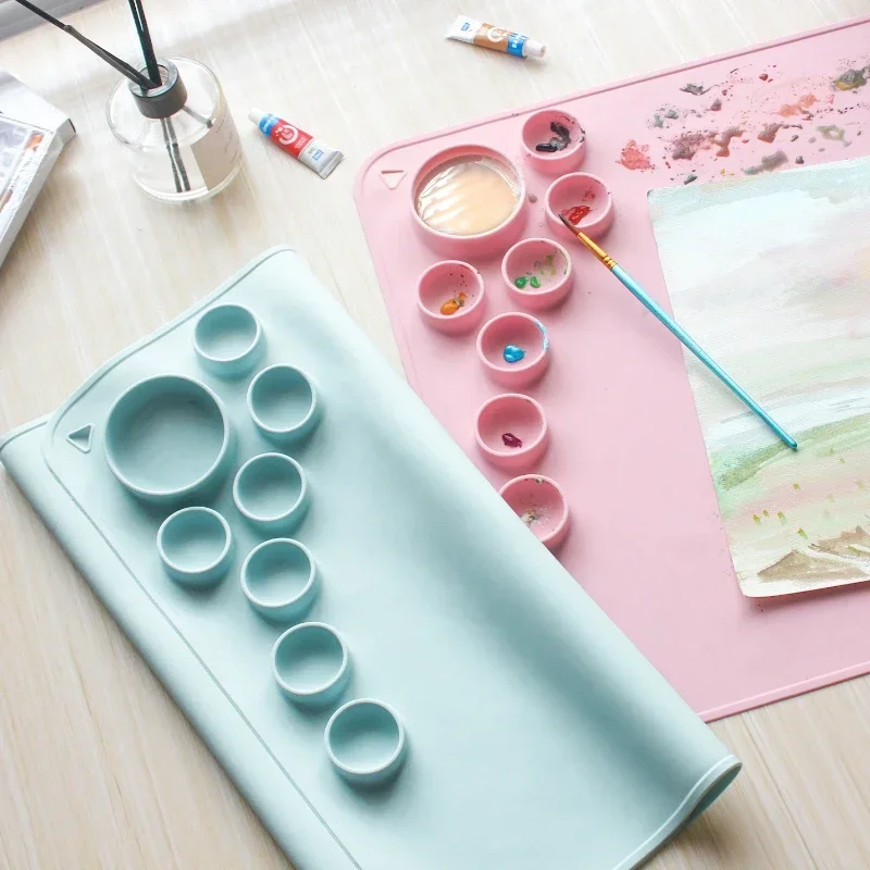 Silicone Painting Mat Pigment Palette Non-Stick Craft Mat For Painting Ink Blending Watercoloring Stamping Crafting Tool 3