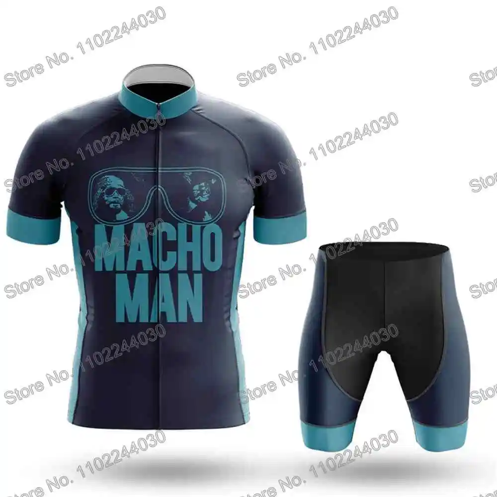 Macho Man Cycling Clothing Summer Cycling Jersey Men's Set Road Bike Shirt Suit Short Sleeve MTB Women Bicycle Bib Shorts