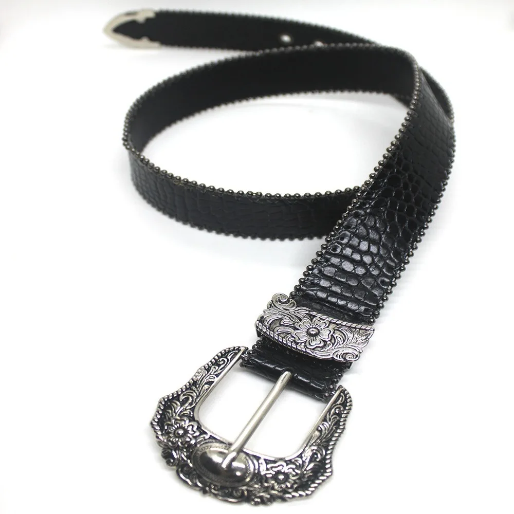 Y2k Retro PU-Leder Gürtel Vielseitiger Luxus Dornschließe Gürtel mit Gravierter Metallschnalle Western Cowboy Gürtel Unisex – Detail 10