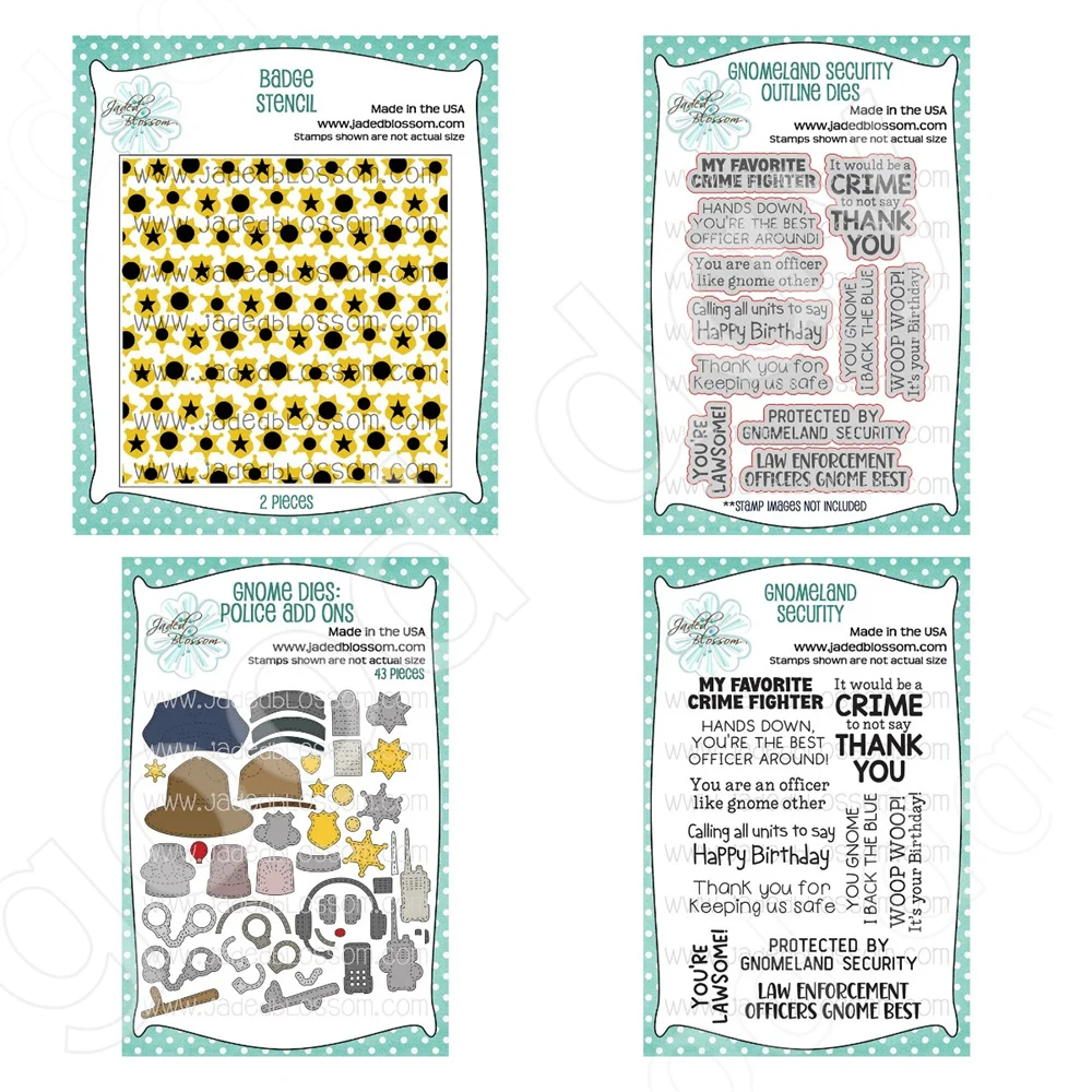 

Officer Badge Gnome Accessories Metal Cutting Dies Stencils and Stamps for DIY Scrapbooking Greeting Cards Embossing Crafts