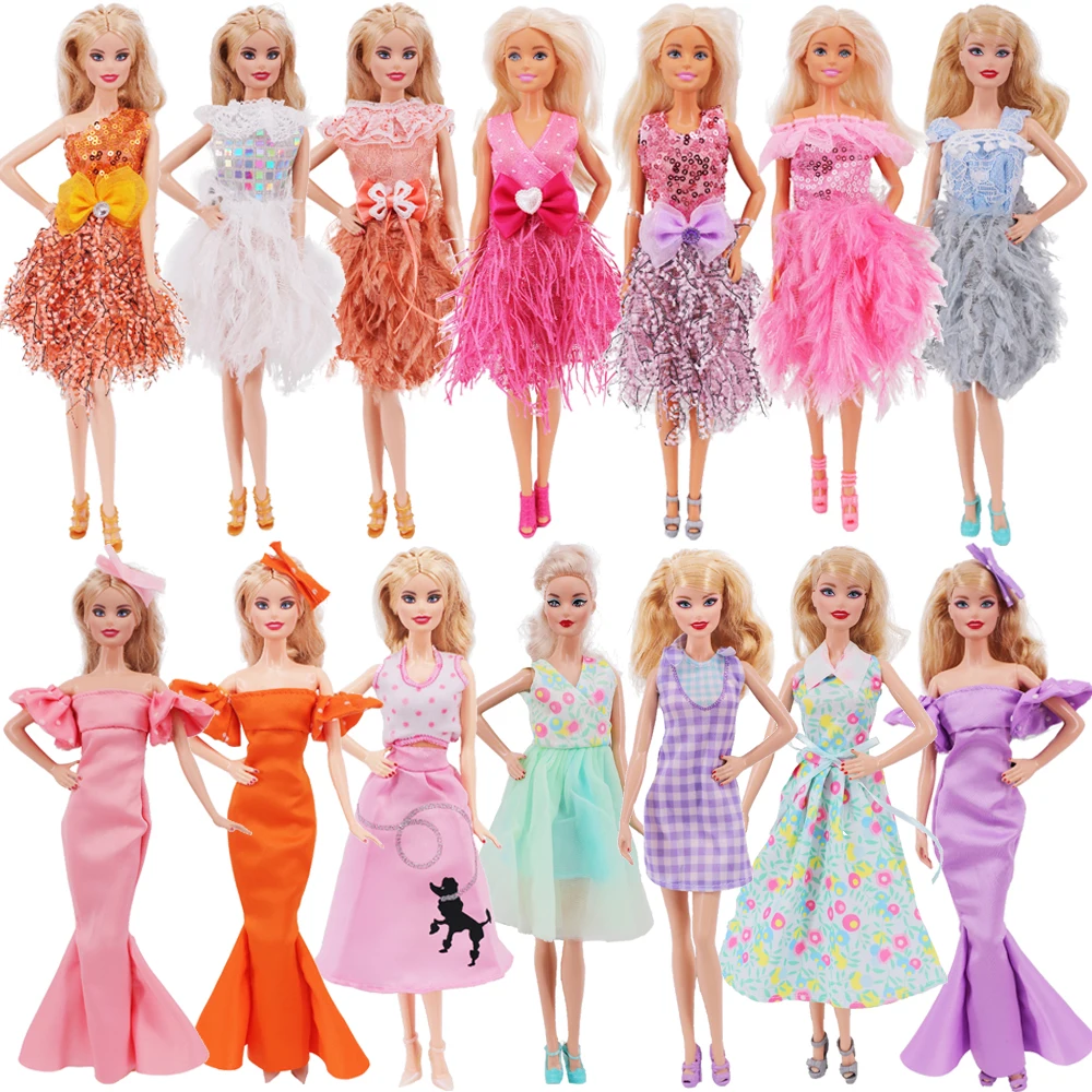 Barbies Doll Party Evening Dress Sequin Dress Dating Clothes Doll