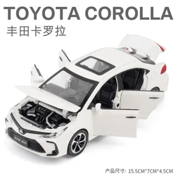 Toyota Corolla Alloy Car Diecast Toy with Sound & Light - Pull Back Toy for Children, Boys Birthday Gift (White)