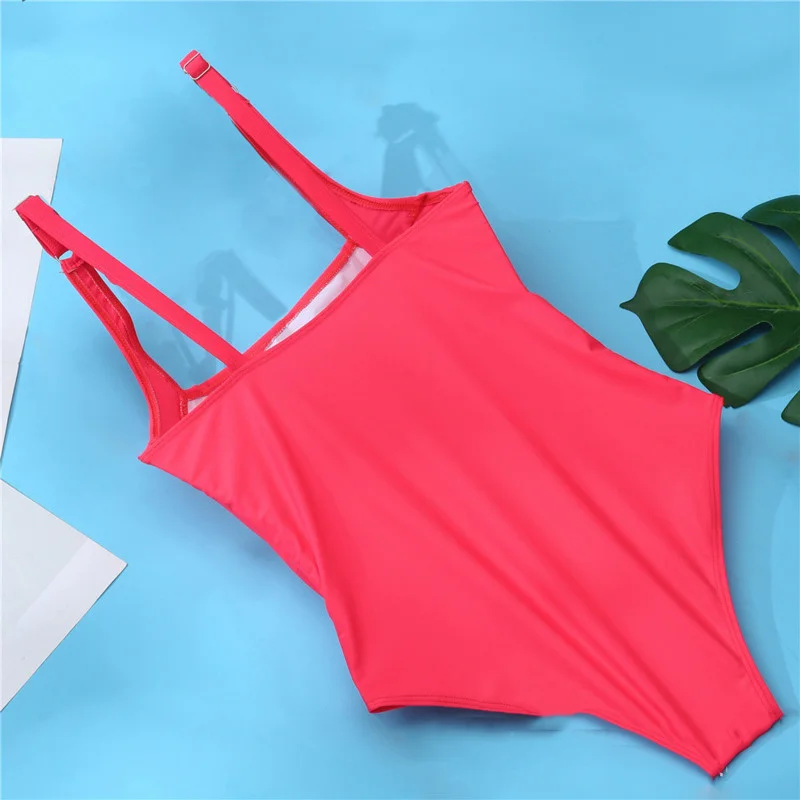One Piece Swimsuit Push Up Women Plus Size Closed Bodysuit Pool Beachwear Summer