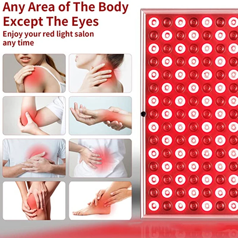 Red Light Therapy Panel 225 LED Red Light Therapy Panel Lamp 660nm 850nm Red Light For Body Pain Relief Blood Circulation Skin Beauty Massaging Lamp