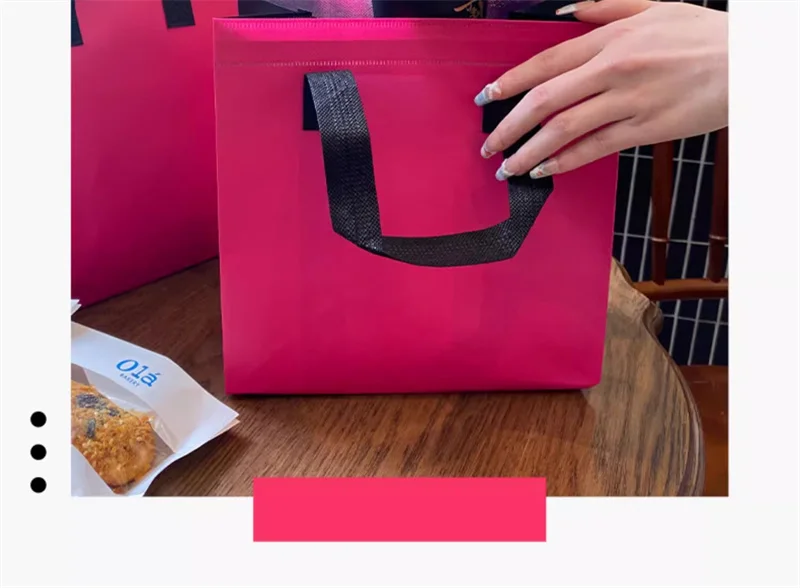 10pcs Pink Non-Woven Insulated Tote Bags – Reusable Fabric Pouches for Food, Drinks, Lu... - SKU NITB1559 - UGI Packaging