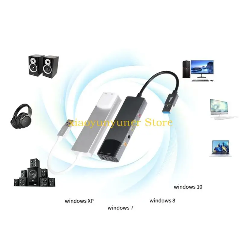 PC용 전이중 재생 및 녹음 기능을 갖춘 P9JB 다중 채널 USB 외부 사운드 카드 변환기