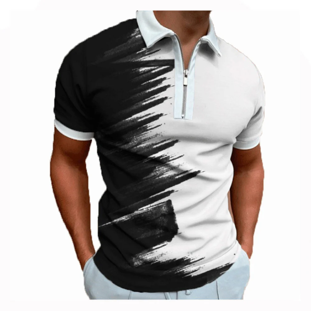 

ERIDANUS 3D Printed Men's PoloShirt Casual Short Sleeve Lapel New All Season T-shirt Short Sleeve Zipper Breathable Male MTP222